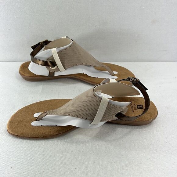 White Mountain London Flat Sandals Taupe Various Size - Picture 4 of 7
